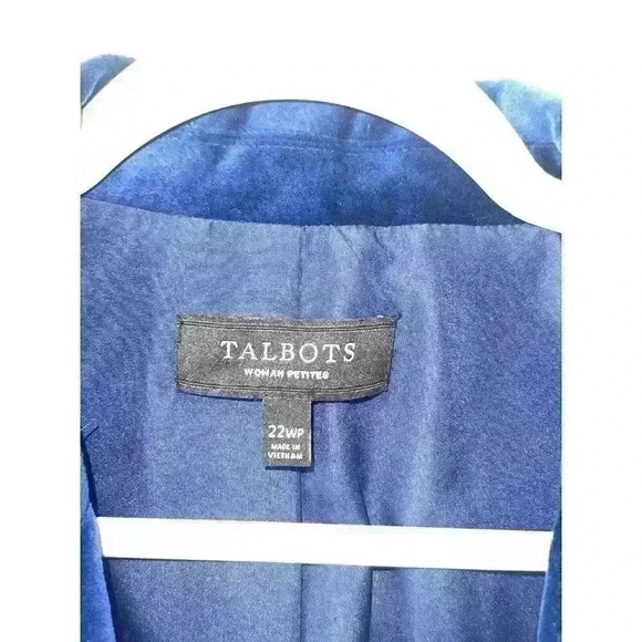 Talbot's Women's 22WP Blue Velvet Blazer Single Button Preppy Dressy Career - Picture 3 of 7